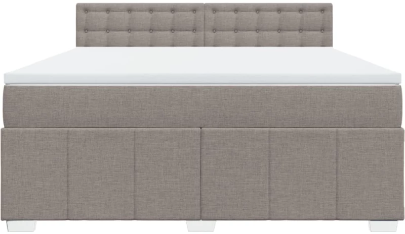 vidaXL Κρεβάτι Boxspring με Στρώμα Taupe 180x200 εκ. Υφασμάτινο