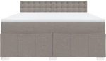 vidaXL Κρεβάτι Boxspring με Στρώμα Taupe 180x200 εκ. Υφασμάτινο