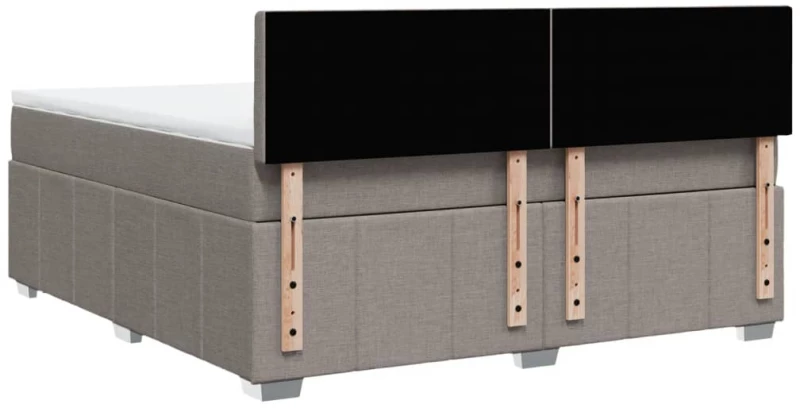 vidaXL Κρεβάτι Boxspring με Στρώμα Taupe 180x200 εκ. Υφασμάτινο