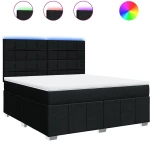 vidaXL Κρεβάτι Boxspring με Στρώμα Μαύρο 180x200 εκ. Υφασμάτινο
