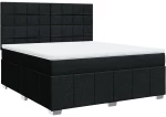 vidaXL Κρεβάτι Boxspring με Στρώμα Μαύρο 180x200 εκ. Υφασμάτινο