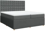 vidaXL Κρεβάτι Boxspring με Στρώμα Σκούρο Γκρι 200x200 εκ. Υφασμάτινο