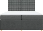 vidaXL Κρεβάτι Boxspring με Στρώμα Σκούρο Γκρι 200x200 εκ. Υφασμάτινο