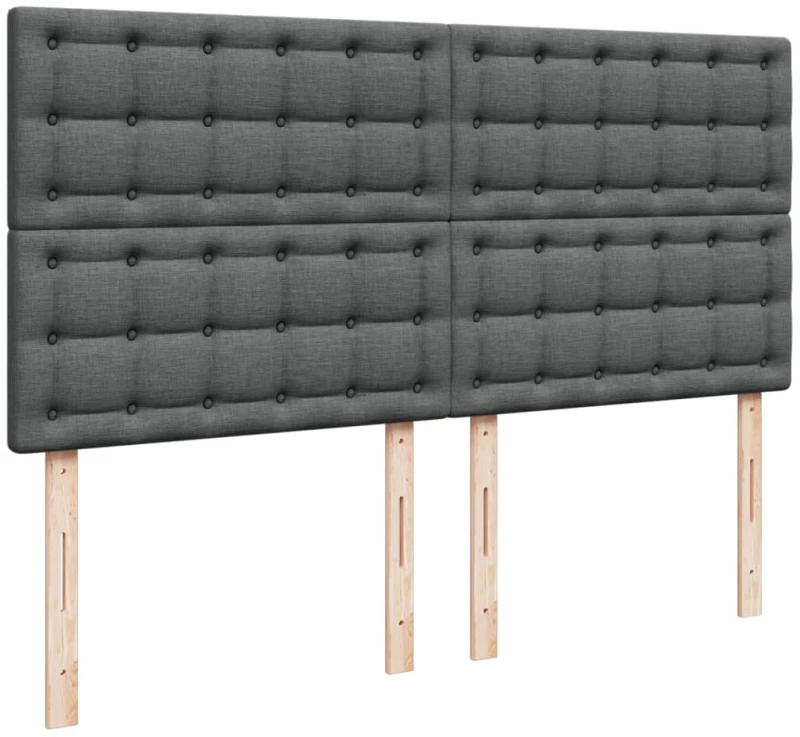 vidaXL Κρεβάτι Boxspring με Στρώμα Σκούρο Γκρι 200x200 εκ. Υφασμάτινο