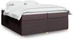 vidaXL Κρεβάτι Boxspring με Στρώμα Σκούρο Καφέ 200x200 εκ. Υφασμάτινο