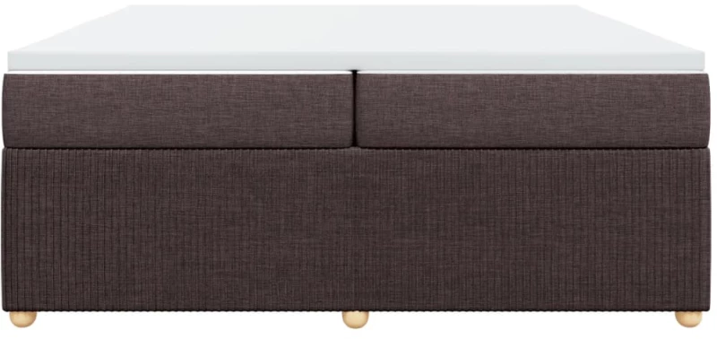 vidaXL Κρεβάτι Boxspring με Στρώμα Σκούρο Καφέ 200x200 εκ. Υφασμάτινο