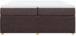 vidaXL Κρεβάτι Boxspring με Στρώμα Σκούρο Καφέ 200x200 εκ. Υφασμάτινο