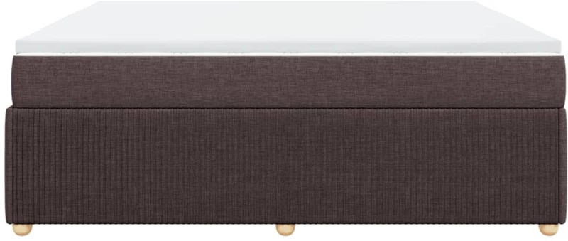 vidaXL Κρεβάτι Boxspring με Στρώμα Σκούρο Καφέ 200x200 εκ. Υφασμάτινο