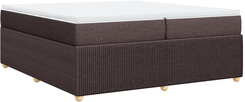 vidaXL Κρεβάτι Boxspring με Στρώμα Σκούρο Καφέ 200x200 εκ. Υφασμάτινο