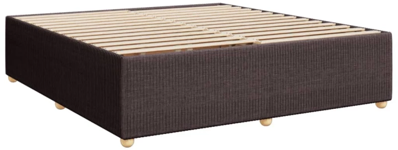 vidaXL Κρεβάτι Boxspring με Στρώμα Σκούρο Καφέ 200x200 εκ. Υφασμάτινο