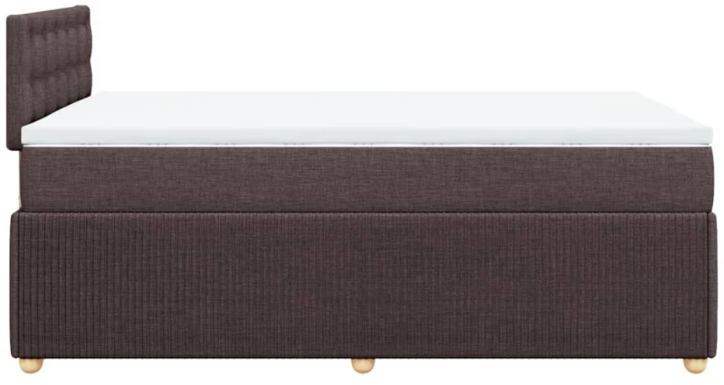vidaXL Κρεβάτι Boxspring με Στρώμα Σκούρο Καφέ 120x190 εκ Υφασμάτινο