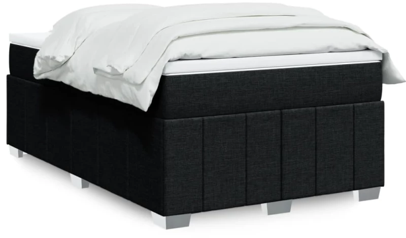vidaXL Κρεβάτι Boxspring με Στρώμα Μαύρο 120x200 εκ. Υφασμάτινο