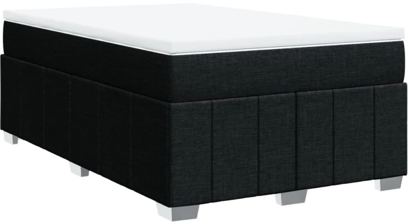 vidaXL Κρεβάτι Boxspring με Στρώμα Μαύρο 120x200 εκ. Υφασμάτινο