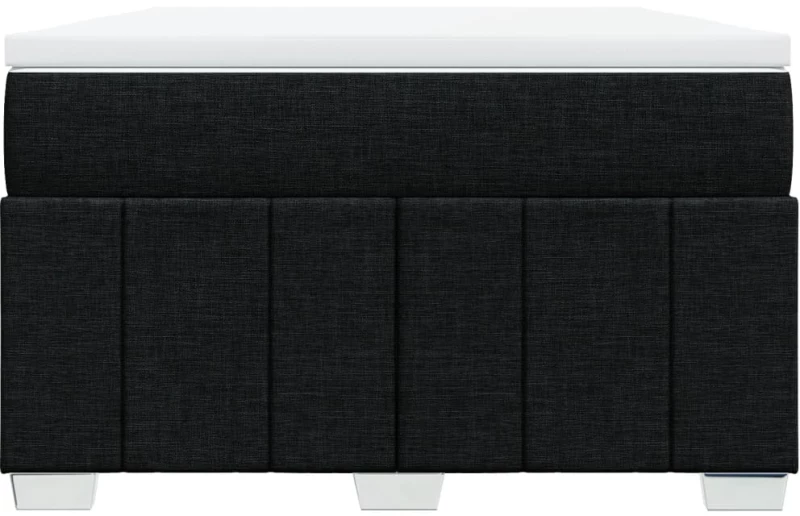 vidaXL Κρεβάτι Boxspring με Στρώμα Μαύρο 120x200 εκ. Υφασμάτινο