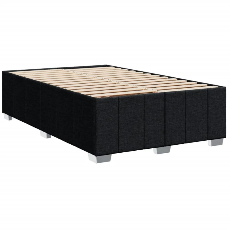 vidaXL Κρεβάτι Boxspring με Στρώμα Μαύρο 120x200 εκ. Υφασμάτινο