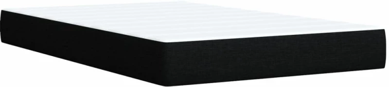 vidaXL Κρεβάτι Boxspring με Στρώμα Μαύρο 120x200 εκ. Υφασμάτινο