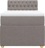 vidaXL Κρεβάτι Boxspring με Στρώμα Taupe 90x200 εκ. Υφασμάτινο