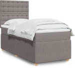 vidaXL Κρεβάτι Boxspring με Στρώμα Taupe 100 x 200 εκ. Υφασμάτινο