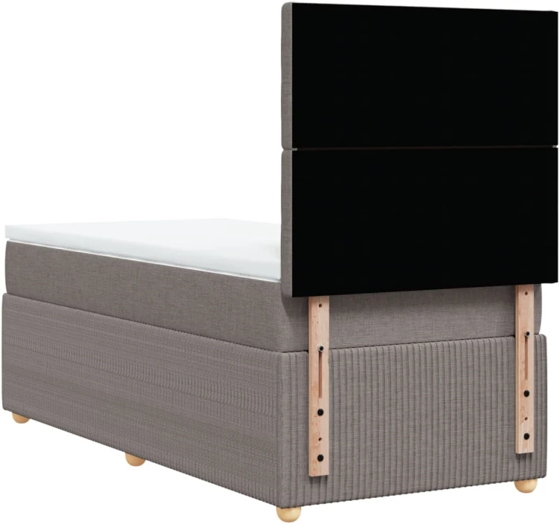 vidaXL Κρεβάτι Boxspring με Στρώμα Taupe 100 x 200 εκ. Υφασμάτινο