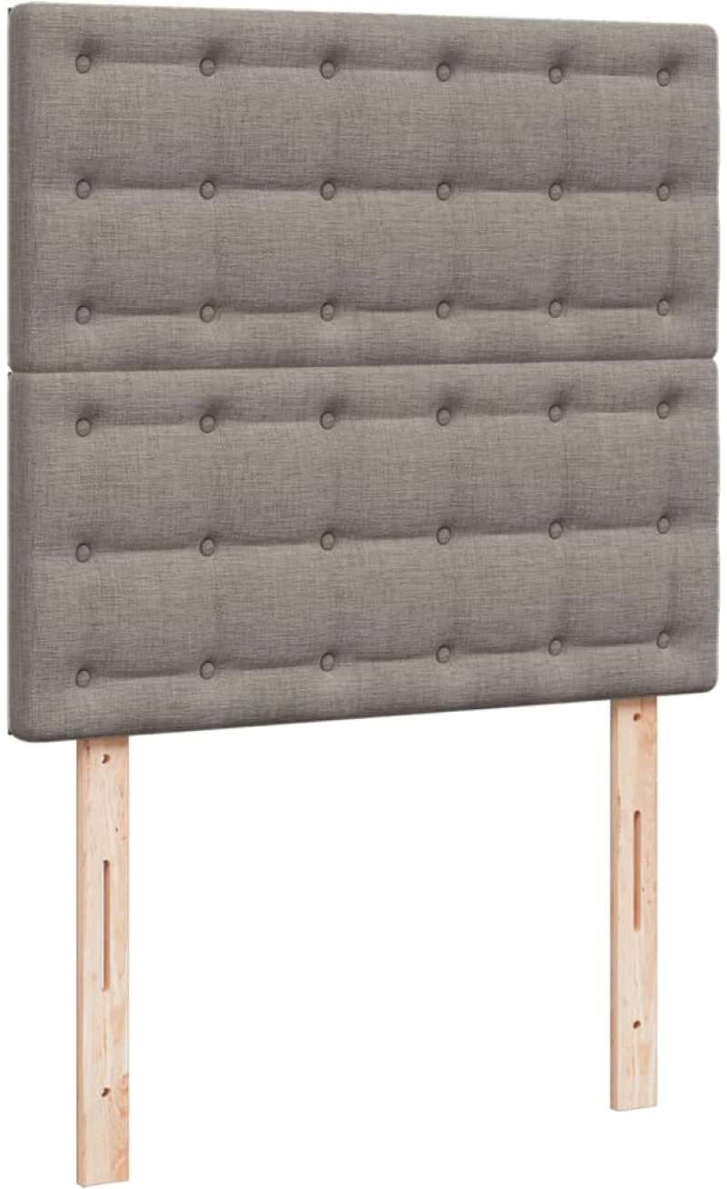 vidaXL Κρεβάτι Boxspring με Στρώμα Taupe 100 x 200 εκ. Υφασμάτινο