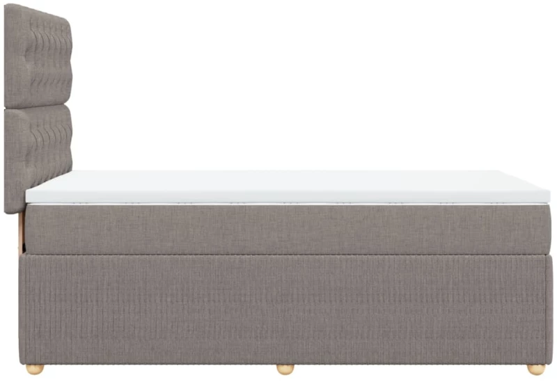vidaXL Κρεβάτι Boxspring με Στρώμα Taupe 90x200 εκ. Υφασμάτινο