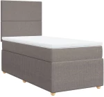 vidaXL Κρεβάτι Boxspring με Στρώμα Taupe 90x200 εκ. Υφασμάτινο