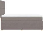 vidaXL Κρεβάτι Boxspring με Στρώμα Taupe 90x200 εκ. Υφασμάτινο