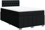 vidaXL Κρεβάτι Boxspring με Στρώμα Μαύρο 120x200 εκ. Υφασμάτινο