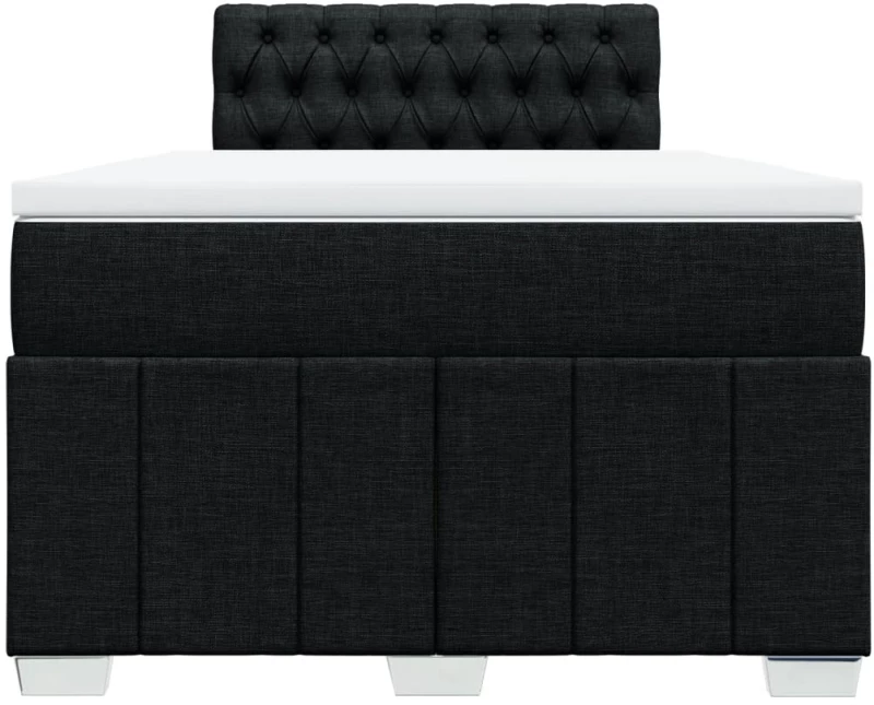 vidaXL Κρεβάτι Boxspring με Στρώμα Μαύρο 120x200 εκ. Υφασμάτινο