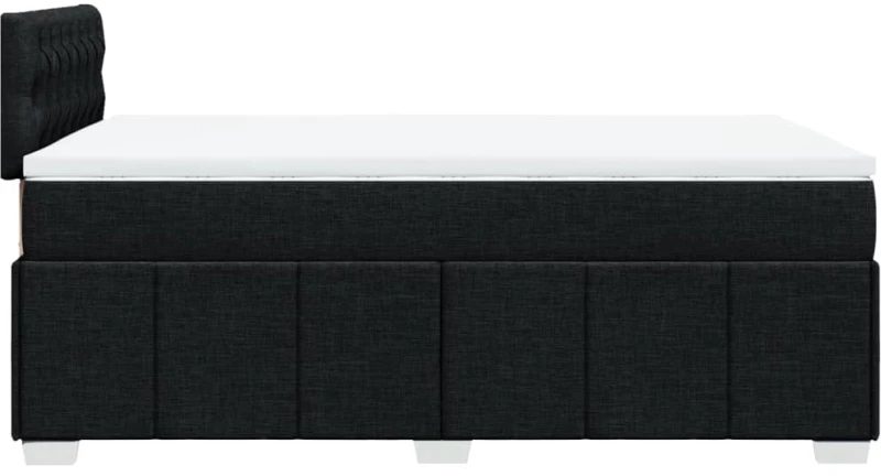 vidaXL Κρεβάτι Boxspring με Στρώμα Μαύρο 120x200 εκ. Υφασμάτινο