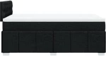 vidaXL Κρεβάτι Boxspring με Στρώμα Μαύρο 120x200 εκ. Υφασμάτινο