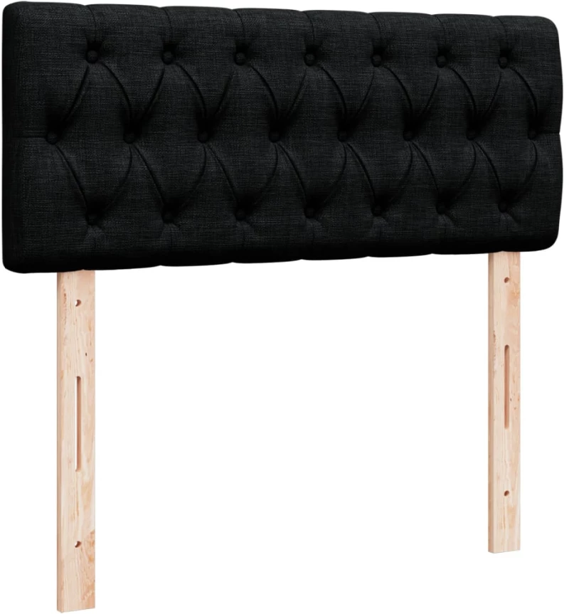 vidaXL Κρεβάτι Boxspring με Στρώμα Μαύρο 120x200 εκ. Υφασμάτινο