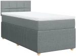 vidaXL Κρεβάτι Boxspring με Στρώμα Ανοιχτό Γκρι 80x200 εκ. Υφασμάτινο