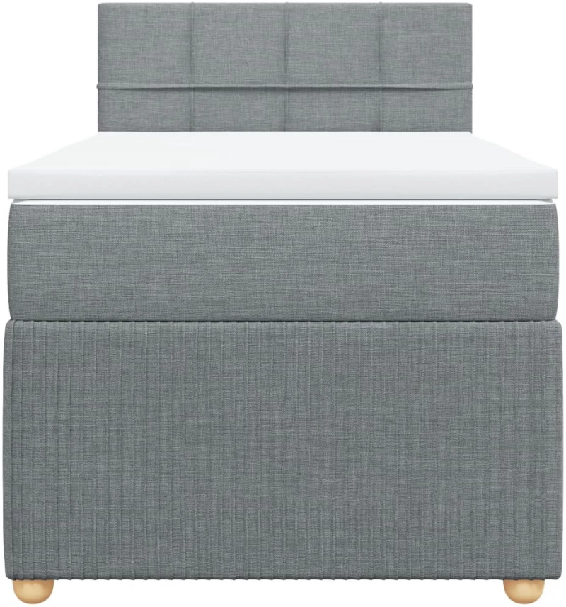 vidaXL Κρεβάτι Boxspring με Στρώμα Ανοιχτό Γκρι 80x200 εκ. Υφασμάτινο