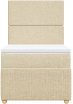 vidaXL Κρεβάτι Boxspring με Στρώμα Κρεμ 80 x 200 εκ. Υφασμάτινο
