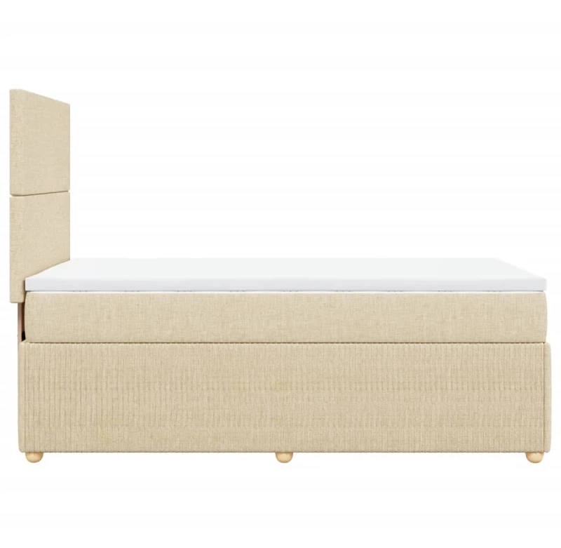 vidaXL Κρεβάτι Boxspring με Στρώμα Κρεμ 80 x 200 εκ. Υφασμάτινο