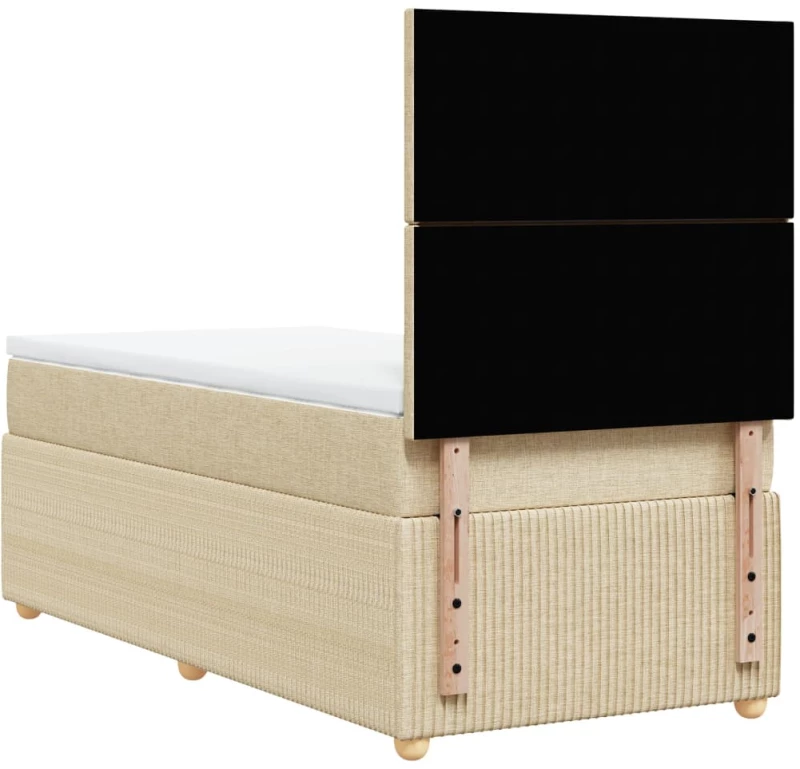 vidaXL Κρεβάτι Boxspring με Στρώμα Κρεμ 80 x 200 εκ. Υφασμάτινο