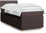 vidaXL Κρεβάτι Boxspring με Στρώμα Σκούρο Καφέ 80x200 εκ. Υφασμάτινο