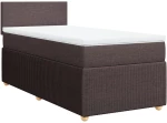 vidaXL Κρεβάτι Boxspring με Στρώμα Σκούρο Καφέ 80x200 εκ. Υφασμάτινο