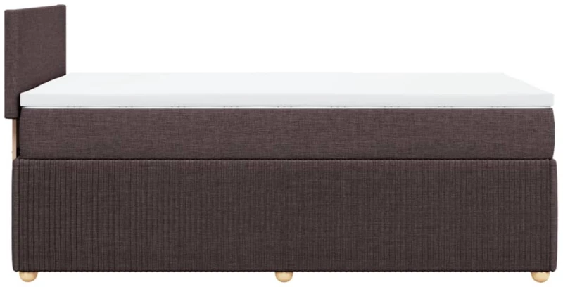vidaXL Κρεβάτι Boxspring με Στρώμα Σκούρο Καφέ 80x200 εκ. Υφασμάτινο