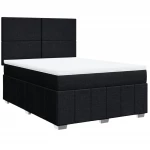 vidaXL Κρεβάτι Boxspring με Στρώμα Μαύρο 140x190 εκ. Υφασμάτινο