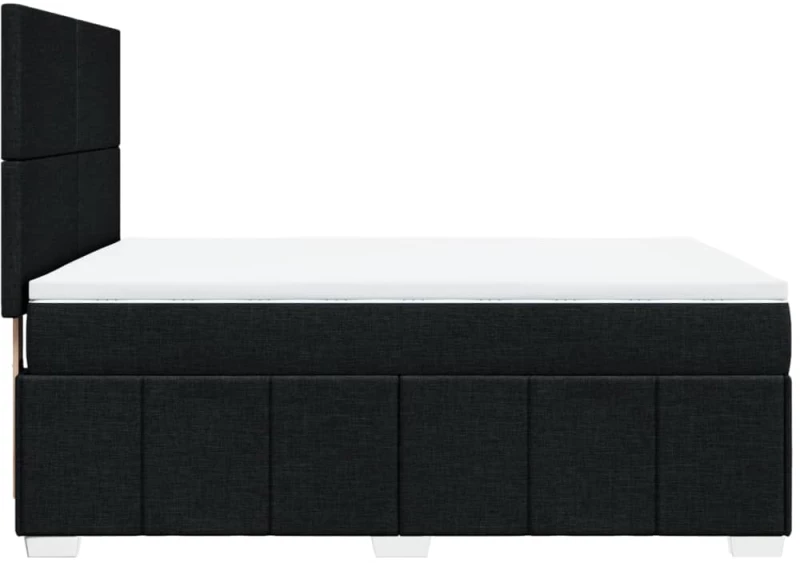vidaXL Κρεβάτι Boxspring με Στρώμα Μαύρο 140x190 εκ. Υφασμάτινο