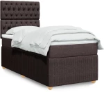 vidaXL Κρεβάτι Boxspring με Στρώμα Σκούρο Καφέ 80x200 εκ. Υφασμάτινο