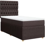 vidaXL Κρεβάτι Boxspring με Στρώμα Σκούρο Καφέ 80x200 εκ. Υφασμάτινο
