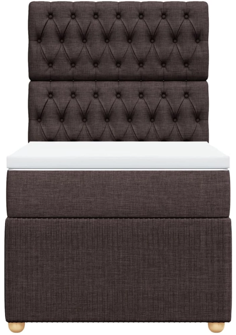 vidaXL Κρεβάτι Boxspring με Στρώμα Σκούρο Καφέ 80x200 εκ. Υφασμάτινο