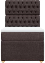 vidaXL Κρεβάτι Boxspring με Στρώμα Σκούρο Καφέ 80x200 εκ. Υφασμάτινο