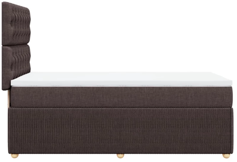 vidaXL Κρεβάτι Boxspring με Στρώμα Σκούρο Καφέ 80x200 εκ. Υφασμάτινο