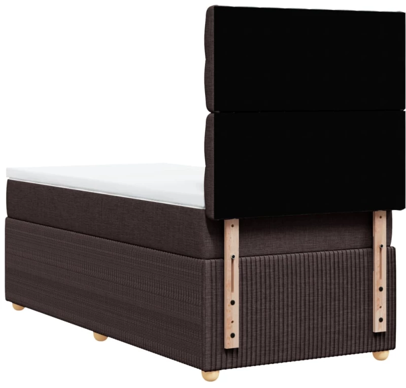 vidaXL Κρεβάτι Boxspring με Στρώμα Σκούρο Καφέ 80x200 εκ. Υφασμάτινο