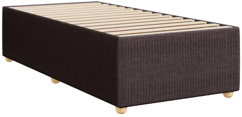 vidaXL Κρεβάτι Boxspring με Στρώμα Σκούρο Καφέ 80x200 εκ. Υφασμάτινο