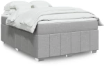 vidaXL Κρεβάτι Boxspring με Στρώμα Ανοιχτό Γκρι 140x200 εκ. Υφασμάτινο